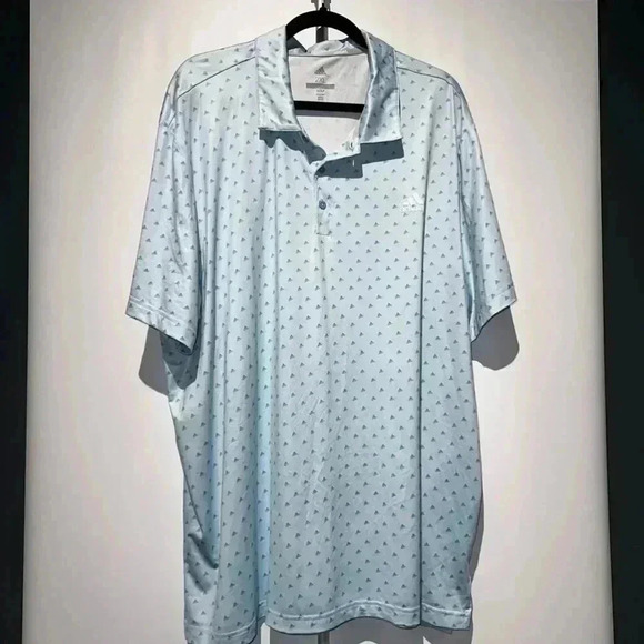 Adidas Golf Polo Performance Shirt 2XL Blue for Men / Logo Print - Picture 1 of 15